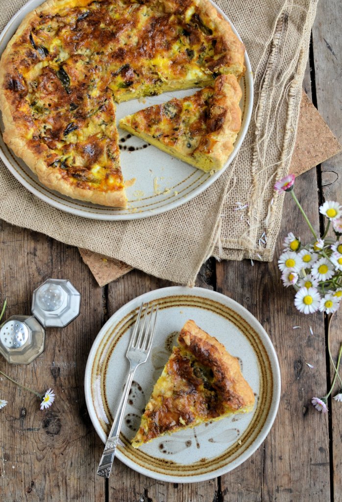 A Good Friday Pie: Wild Garlic and Blue Wensleydale Tart