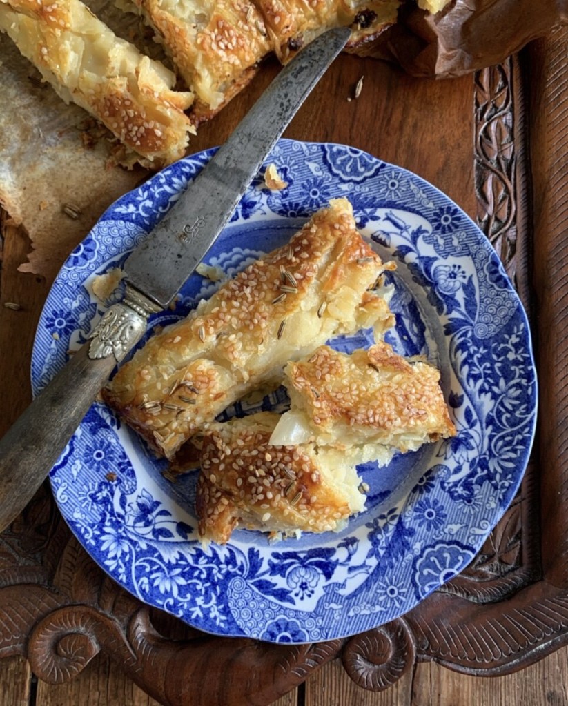 Cheese & Shallot Puff Pastry Plait