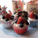 Red., White and Blue Strawberries and Cream Jubilee Cakes