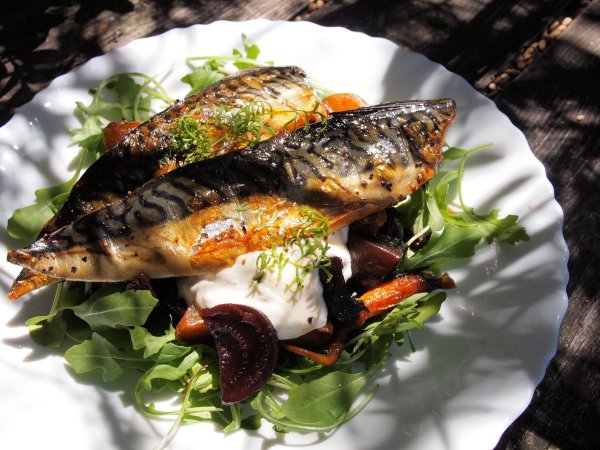 Smoked Mackerel with Hot Beetroot and Horseradish Cream